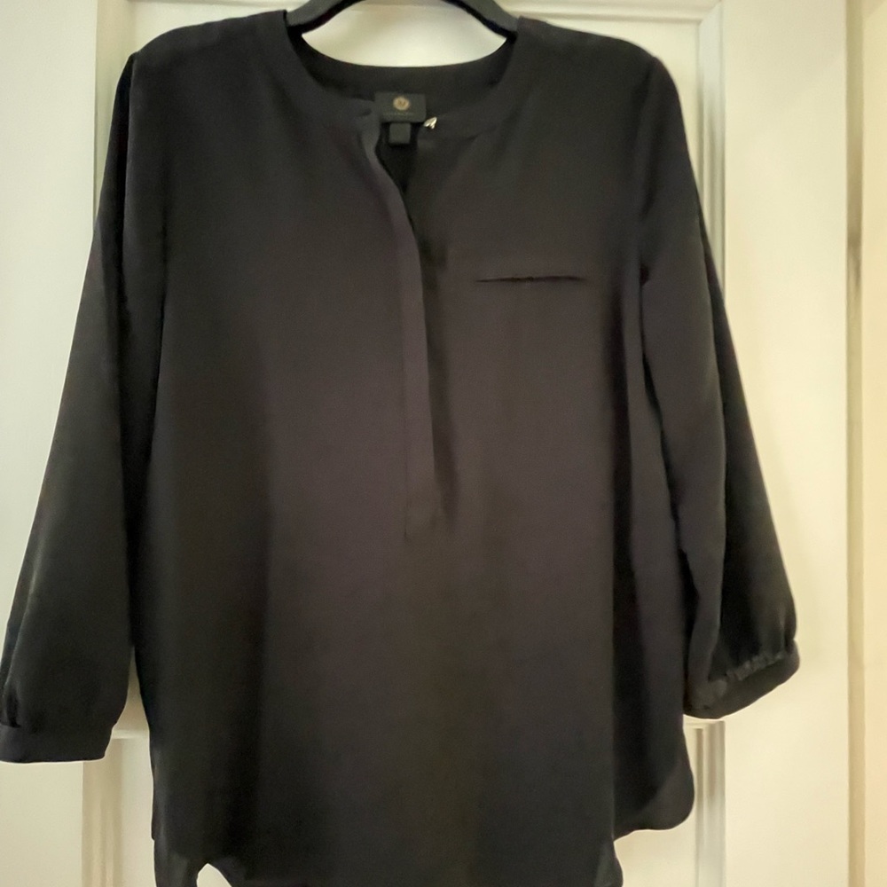Sheer Lined Top with Gold Button Detail